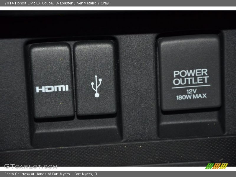 Alabaster Silver Metallic / Gray 2014 Honda Civic EX Coupe