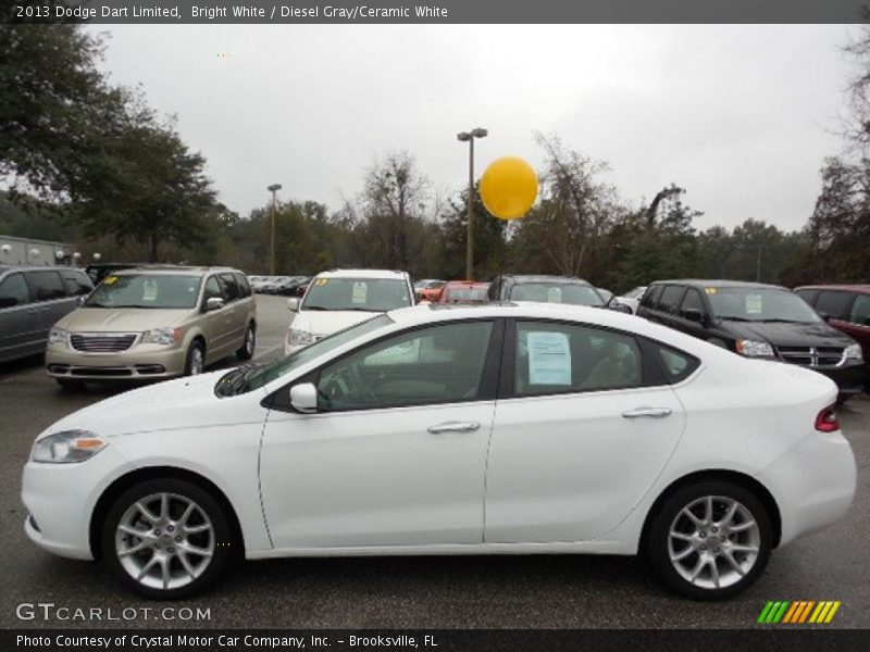 Bright White / Diesel Gray/Ceramic White 2013 Dodge Dart Limited
