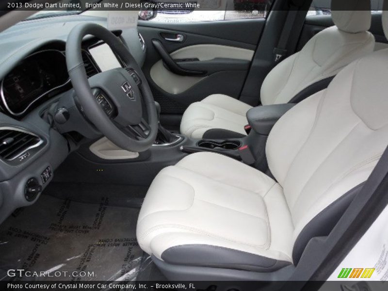 Bright White / Diesel Gray/Ceramic White 2013 Dodge Dart Limited