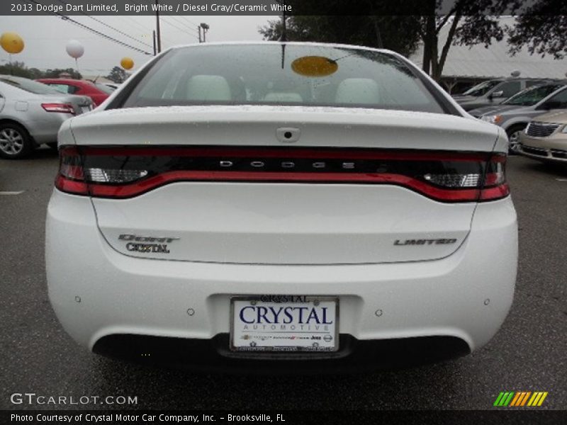 Bright White / Diesel Gray/Ceramic White 2013 Dodge Dart Limited