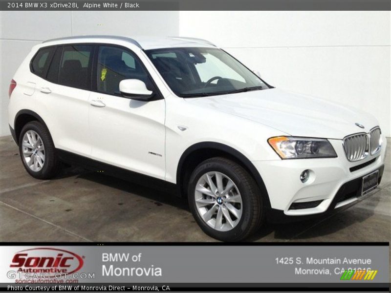 Alpine White / Black 2014 BMW X3 xDrive28i