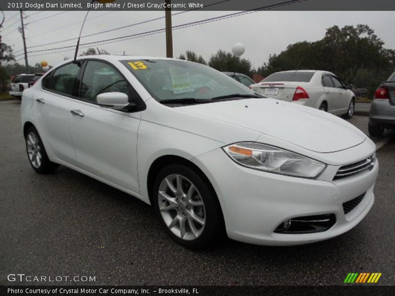 Bright White / Diesel Gray/Ceramic White 2013 Dodge Dart Limited