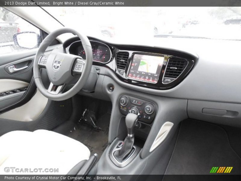 Bright White / Diesel Gray/Ceramic White 2013 Dodge Dart Limited