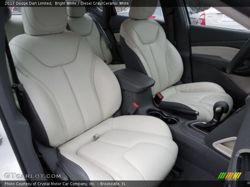 Bright White / Diesel Gray/Ceramic White 2013 Dodge Dart Limited
