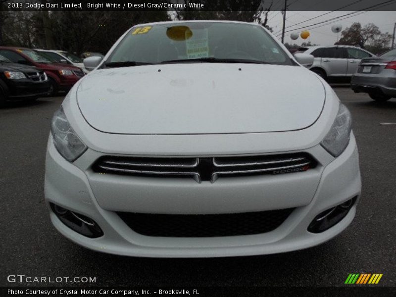 Bright White / Diesel Gray/Ceramic White 2013 Dodge Dart Limited