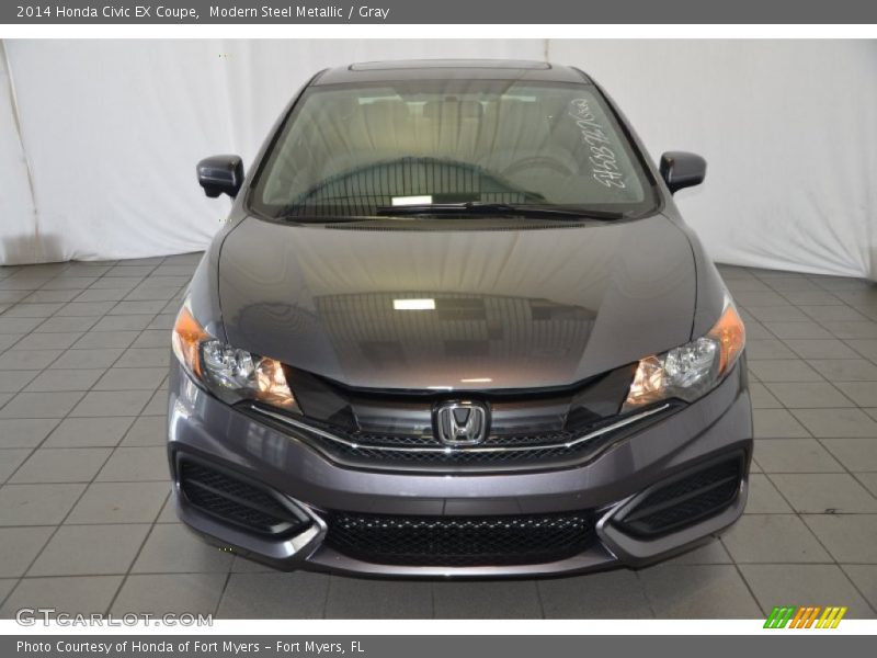 Modern Steel Metallic / Gray 2014 Honda Civic EX Coupe