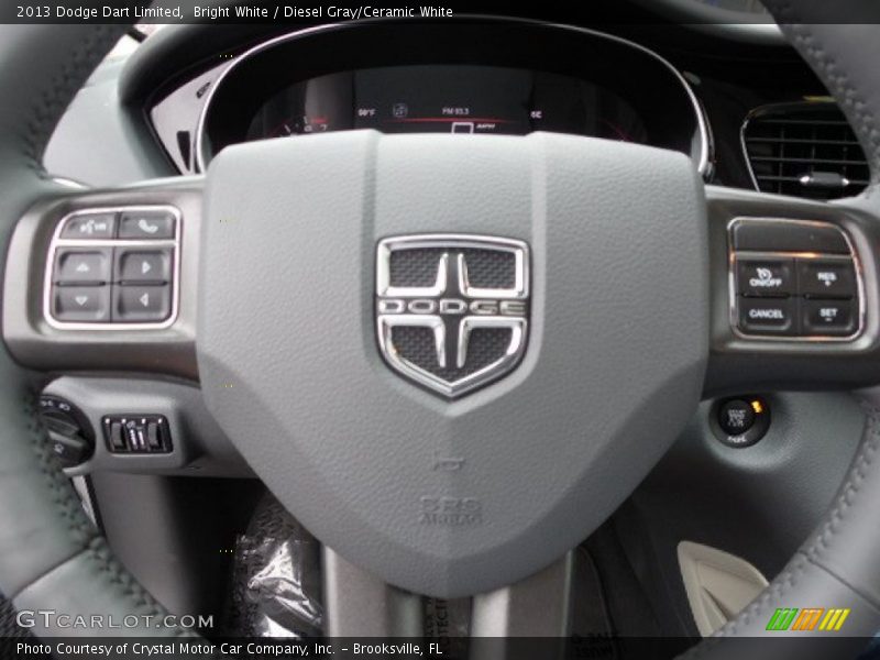 Bright White / Diesel Gray/Ceramic White 2013 Dodge Dart Limited