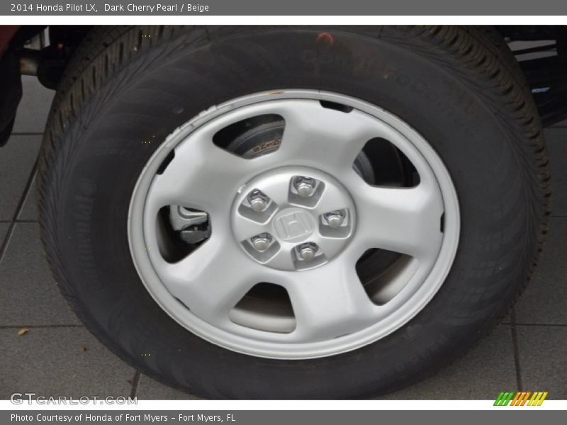 Dark Cherry Pearl / Beige 2014 Honda Pilot LX