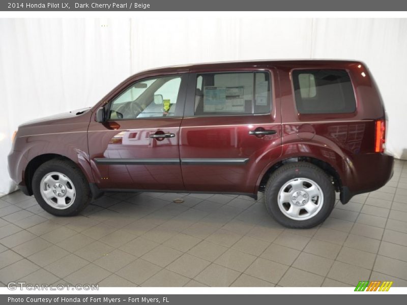 Dark Cherry Pearl / Beige 2014 Honda Pilot LX