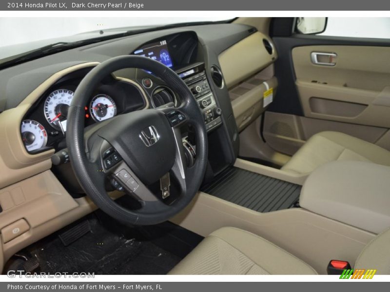 Dark Cherry Pearl / Beige 2014 Honda Pilot LX