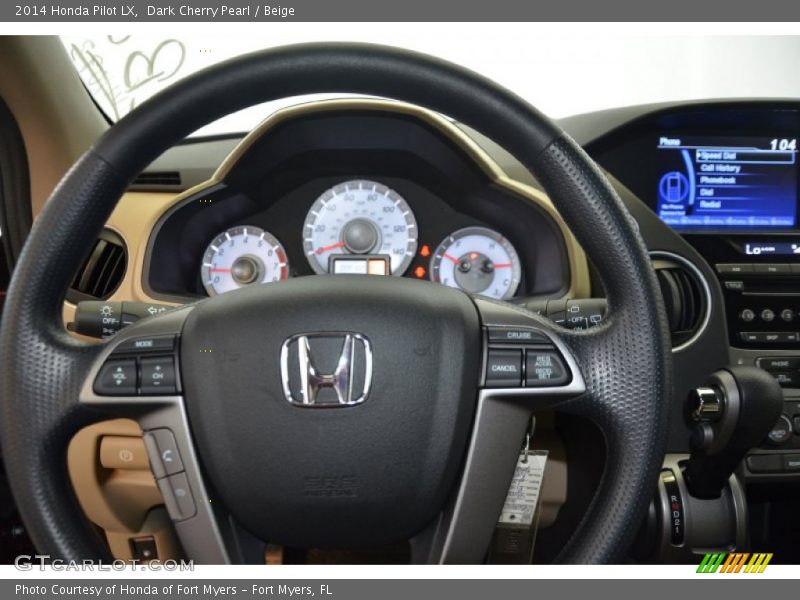 Dark Cherry Pearl / Beige 2014 Honda Pilot LX