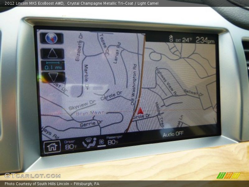 Crystal Champagne Metallic Tri-Coat / Light Camel 2012 Lincoln MKS EcoBoost AWD