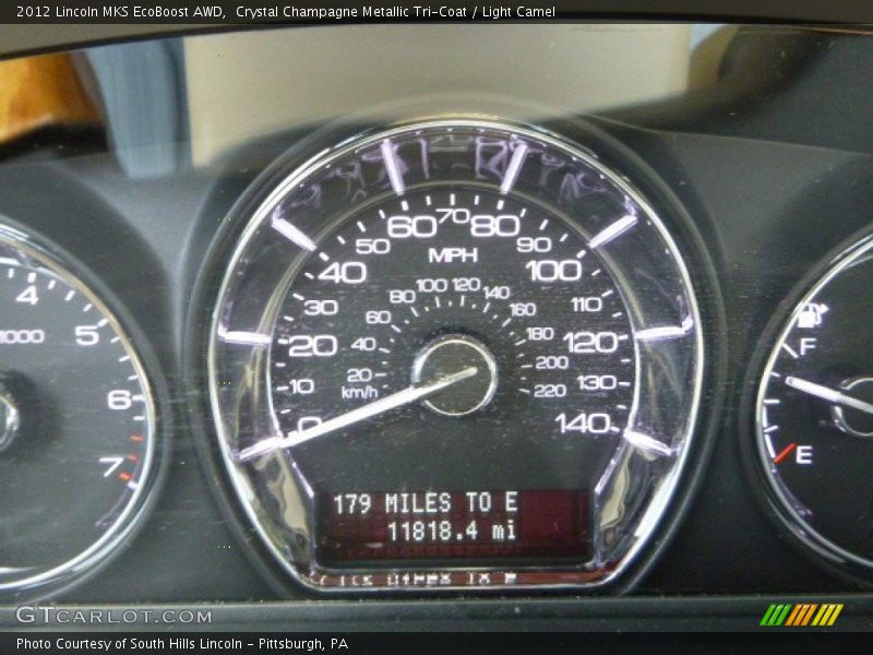 Crystal Champagne Metallic Tri-Coat / Light Camel 2012 Lincoln MKS EcoBoost AWD