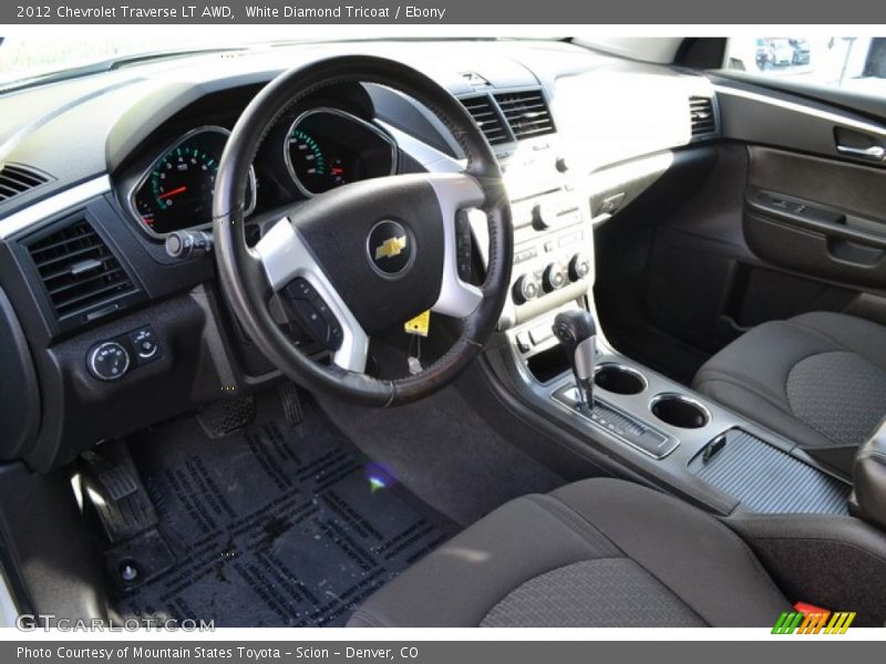 White Diamond Tricoat / Ebony 2012 Chevrolet Traverse LT AWD