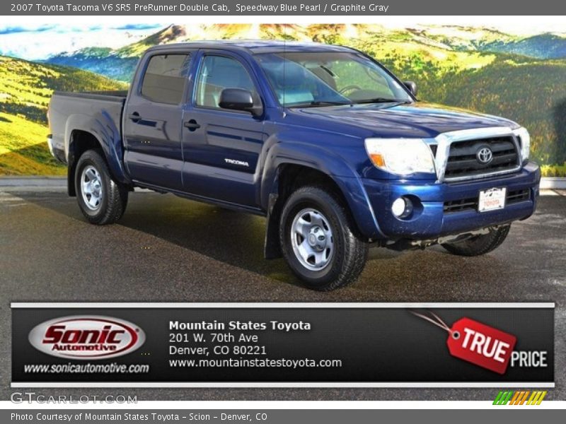 Speedway Blue Pearl / Graphite Gray 2007 Toyota Tacoma V6 SR5 PreRunner Double Cab