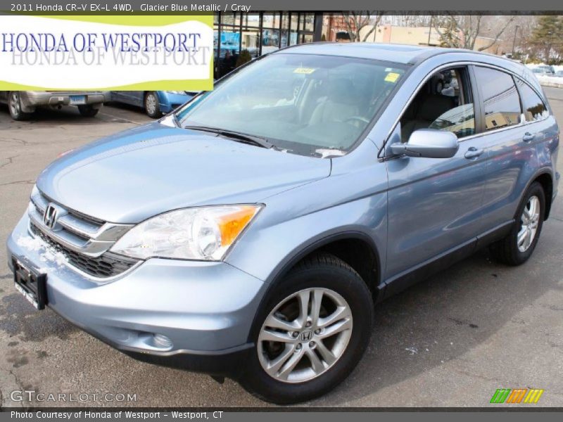 Glacier Blue Metallic / Gray 2011 Honda CR-V EX-L 4WD