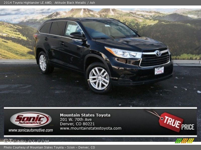 Attitude Black Metallic / Ash 2014 Toyota Highlander LE AWD