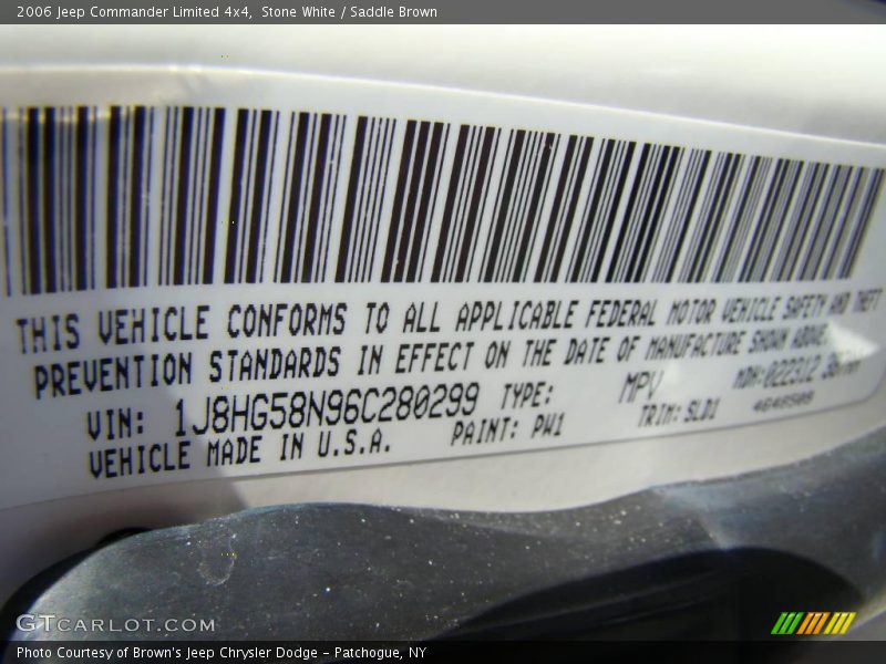 Stone White / Saddle Brown 2006 Jeep Commander Limited 4x4