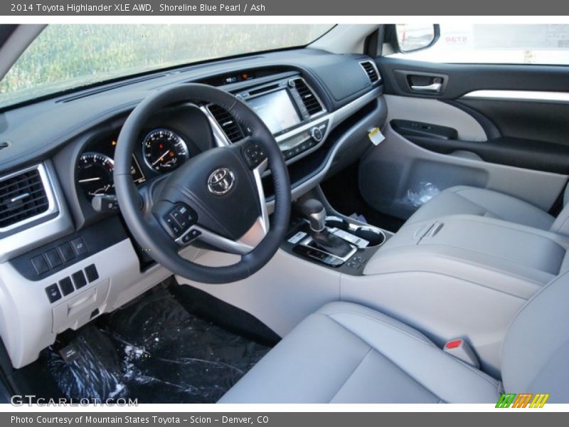 Shoreline Blue Pearl / Ash 2014 Toyota Highlander XLE AWD