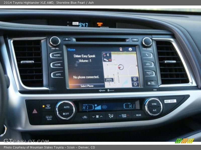 Shoreline Blue Pearl / Ash 2014 Toyota Highlander XLE AWD