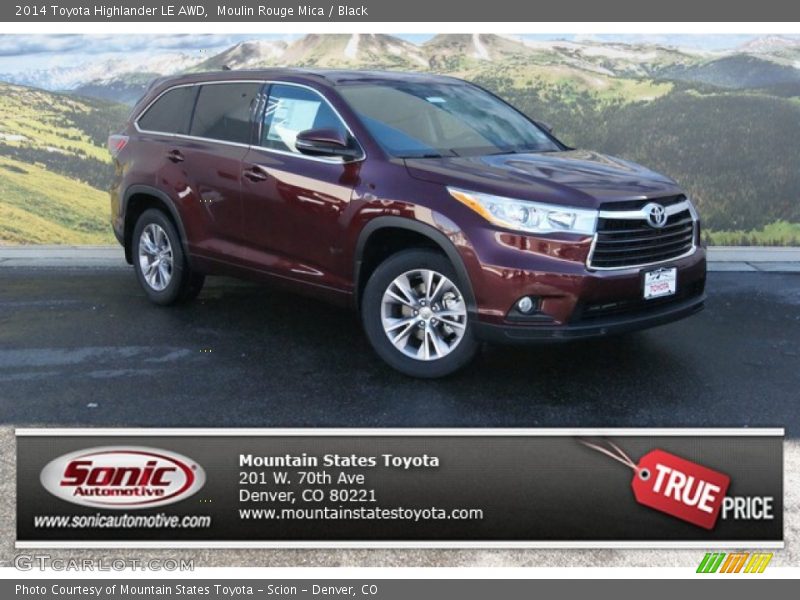 Moulin Rouge Mica / Black 2014 Toyota Highlander LE AWD