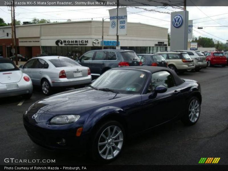 Stormy Blue Mica / Black 2007 Mazda MX-5 Miata Sport Roadster