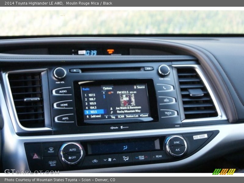 Controls of 2014 Highlander LE AWD