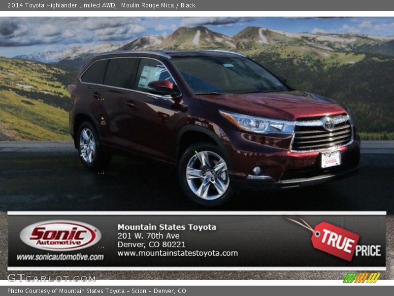 Moulin Rouge Mica / Black 2014 Toyota Highlander Limited AWD