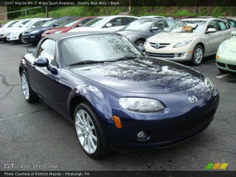 Stormy Blue Mica / Black 2007 Mazda MX-5 Miata Sport Roadster