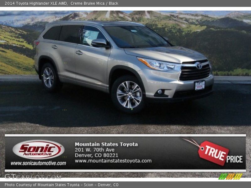 Creme Brulee Mica / Black 2014 Toyota Highlander XLE AWD