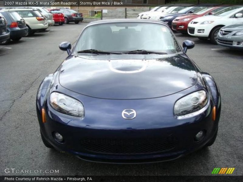 Stormy Blue Mica / Black 2007 Mazda MX-5 Miata Sport Roadster