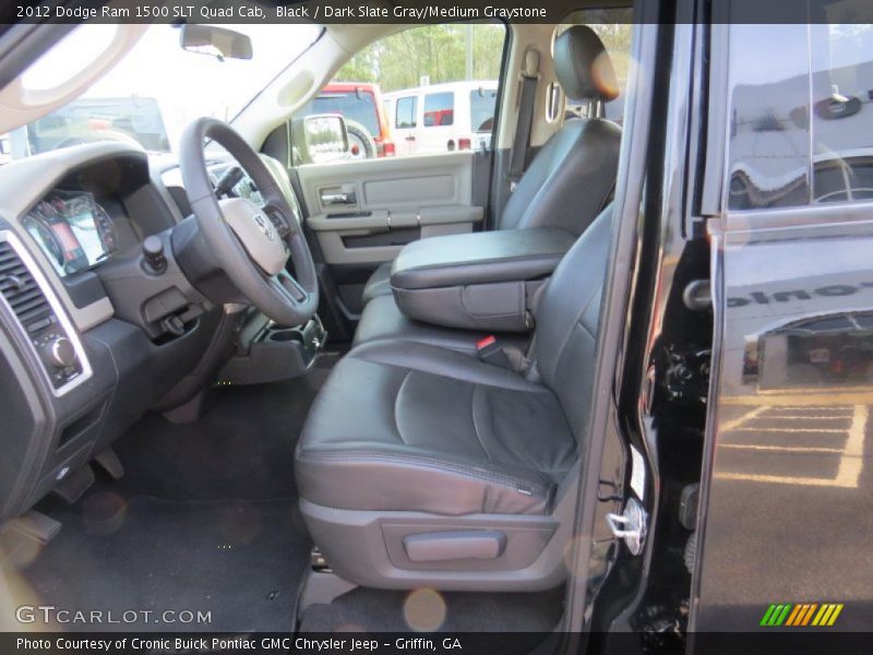 Black / Dark Slate Gray/Medium Graystone 2012 Dodge Ram 1500 SLT Quad Cab