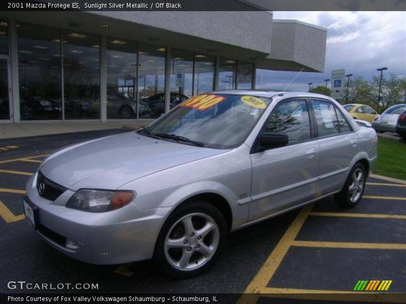 Sunlight Silver Metallic / Off Black 2001 Mazda Protege ES