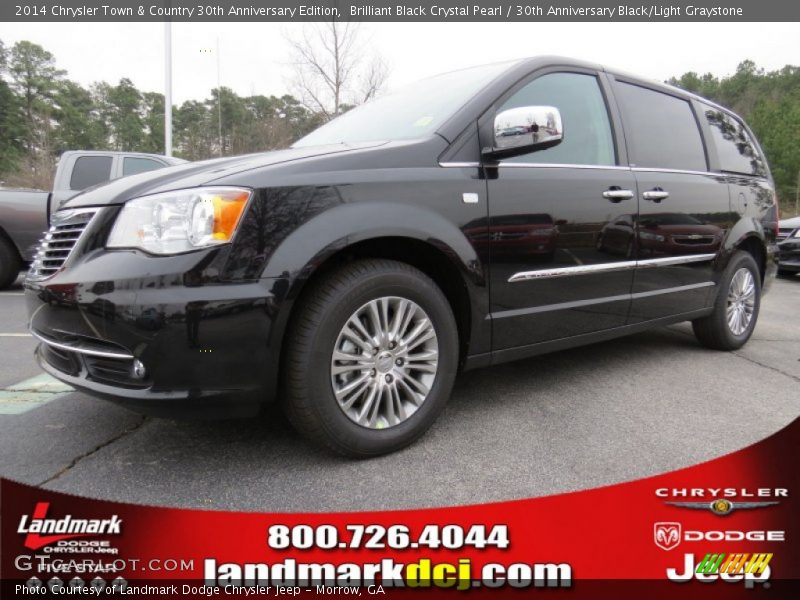 Brilliant Black Crystal Pearl / 30th Anniversary Black/Light Graystone 2014 Chrysler Town & Country 30th Anniversary Edition