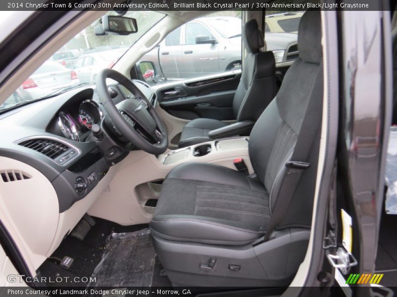 Brilliant Black Crystal Pearl / 30th Anniversary Black/Light Graystone 2014 Chrysler Town & Country 30th Anniversary Edition