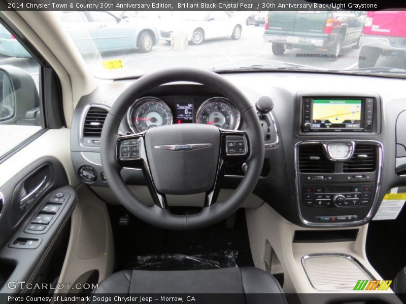 Brilliant Black Crystal Pearl / 30th Anniversary Black/Light Graystone 2014 Chrysler Town & Country 30th Anniversary Edition