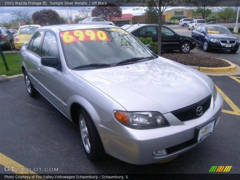 Sunlight Silver Metallic / Off Black 2001 Mazda Protege ES