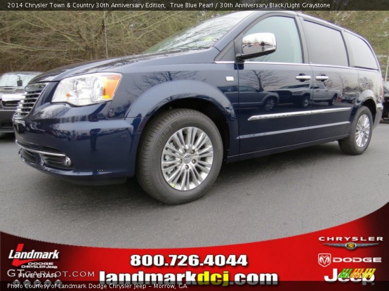 True Blue Pearl / 30th Anniversary Black/Light Graystone 2014 Chrysler Town & Country 30th Anniversary Edition