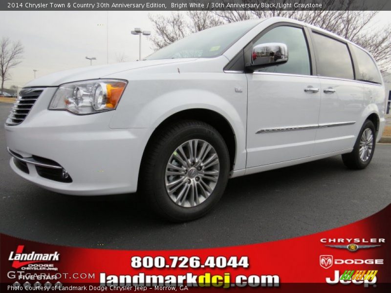Bright White / 30th Anniversary Black/Light Graystone 2014 Chrysler Town & Country 30th Anniversary Edition