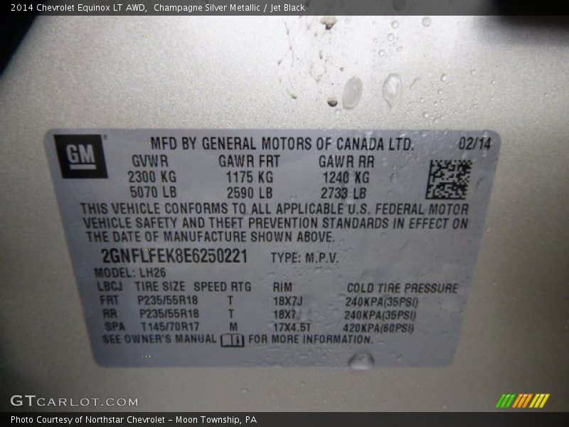 Champagne Silver Metallic / Jet Black 2014 Chevrolet Equinox LT AWD