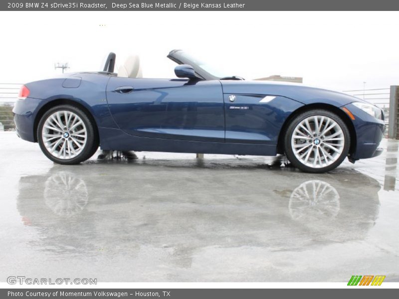 Deep Sea Blue Metallic / Beige Kansas Leather 2009 BMW Z4 sDrive35i Roadster
