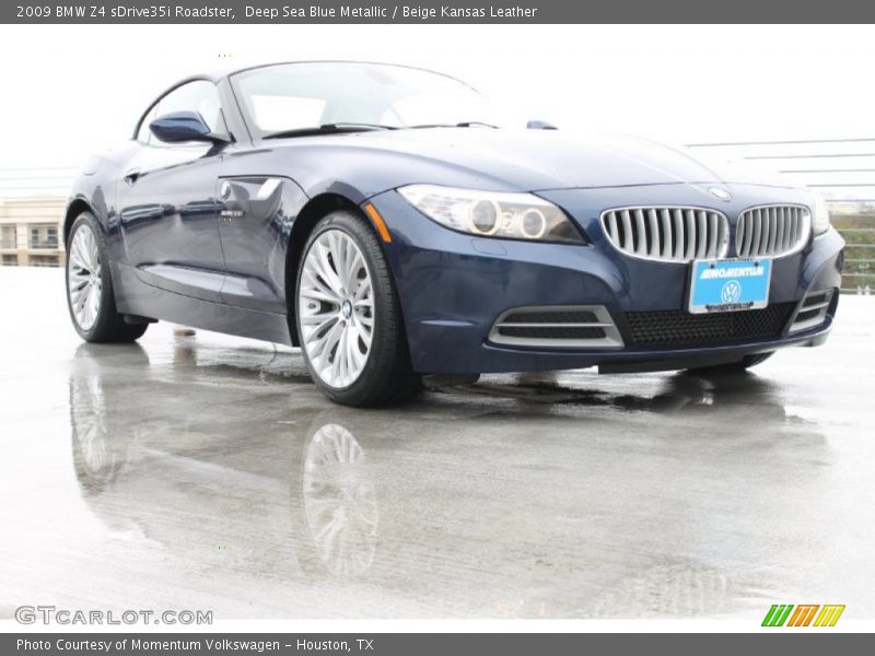 Deep Sea Blue Metallic / Beige Kansas Leather 2009 BMW Z4 sDrive35i Roadster