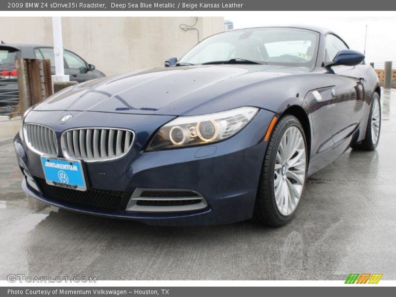 Deep Sea Blue Metallic / Beige Kansas Leather 2009 BMW Z4 sDrive35i Roadster