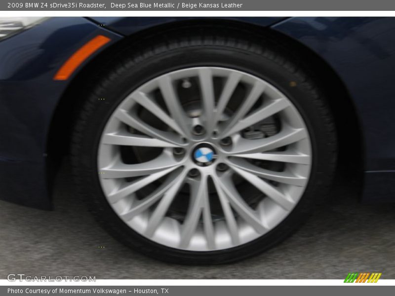 Deep Sea Blue Metallic / Beige Kansas Leather 2009 BMW Z4 sDrive35i Roadster