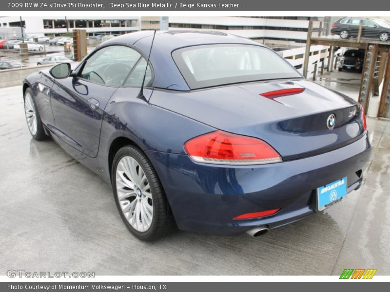 Deep Sea Blue Metallic / Beige Kansas Leather 2009 BMW Z4 sDrive35i Roadster