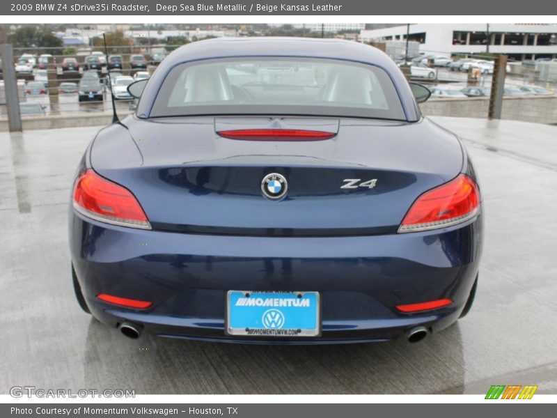 Deep Sea Blue Metallic / Beige Kansas Leather 2009 BMW Z4 sDrive35i Roadster