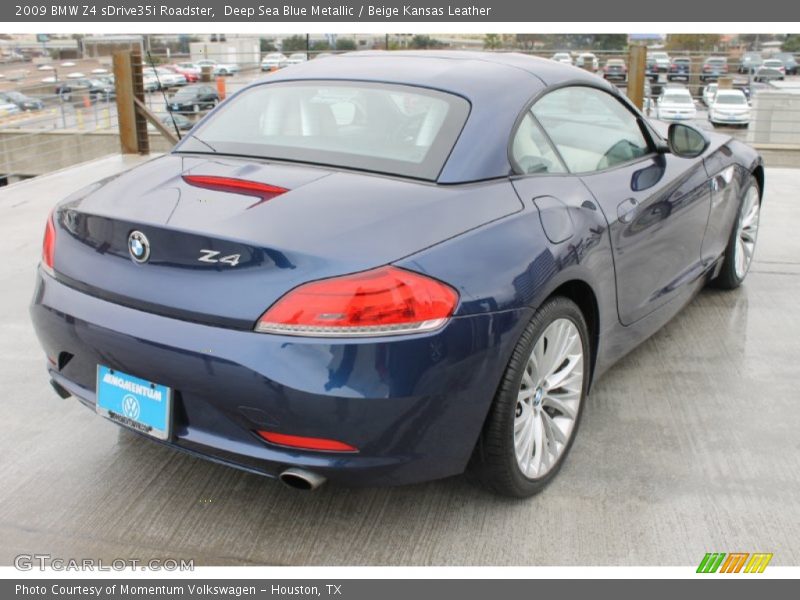 Deep Sea Blue Metallic / Beige Kansas Leather 2009 BMW Z4 sDrive35i Roadster