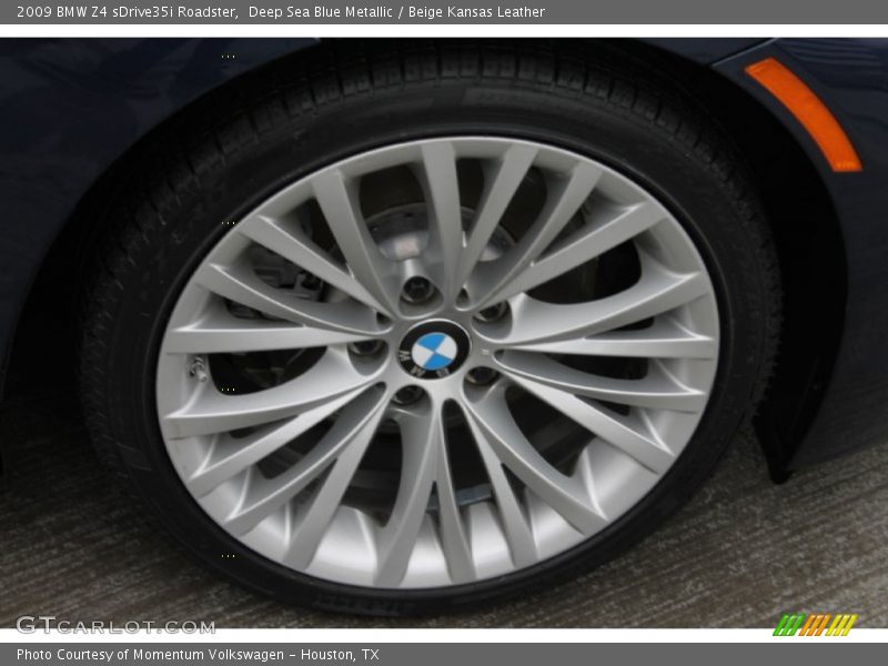 Deep Sea Blue Metallic / Beige Kansas Leather 2009 BMW Z4 sDrive35i Roadster