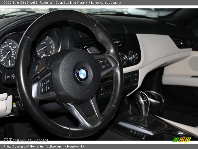 Deep Sea Blue Metallic / Beige Kansas Leather 2009 BMW Z4 sDrive35i Roadster