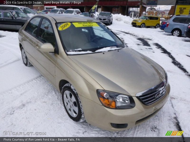 Sand Beige Metallic / Beige 2009 Kia Spectra EX Sedan
